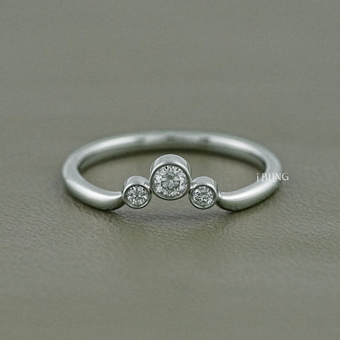 Round Lab Grown Diamond Three Stone Ring