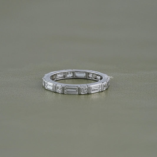 East West Baguette Diamond Tension Set Eternity Band