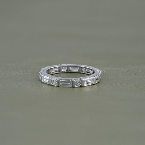 East West Baguette Diamond Tension Set Eternity Band