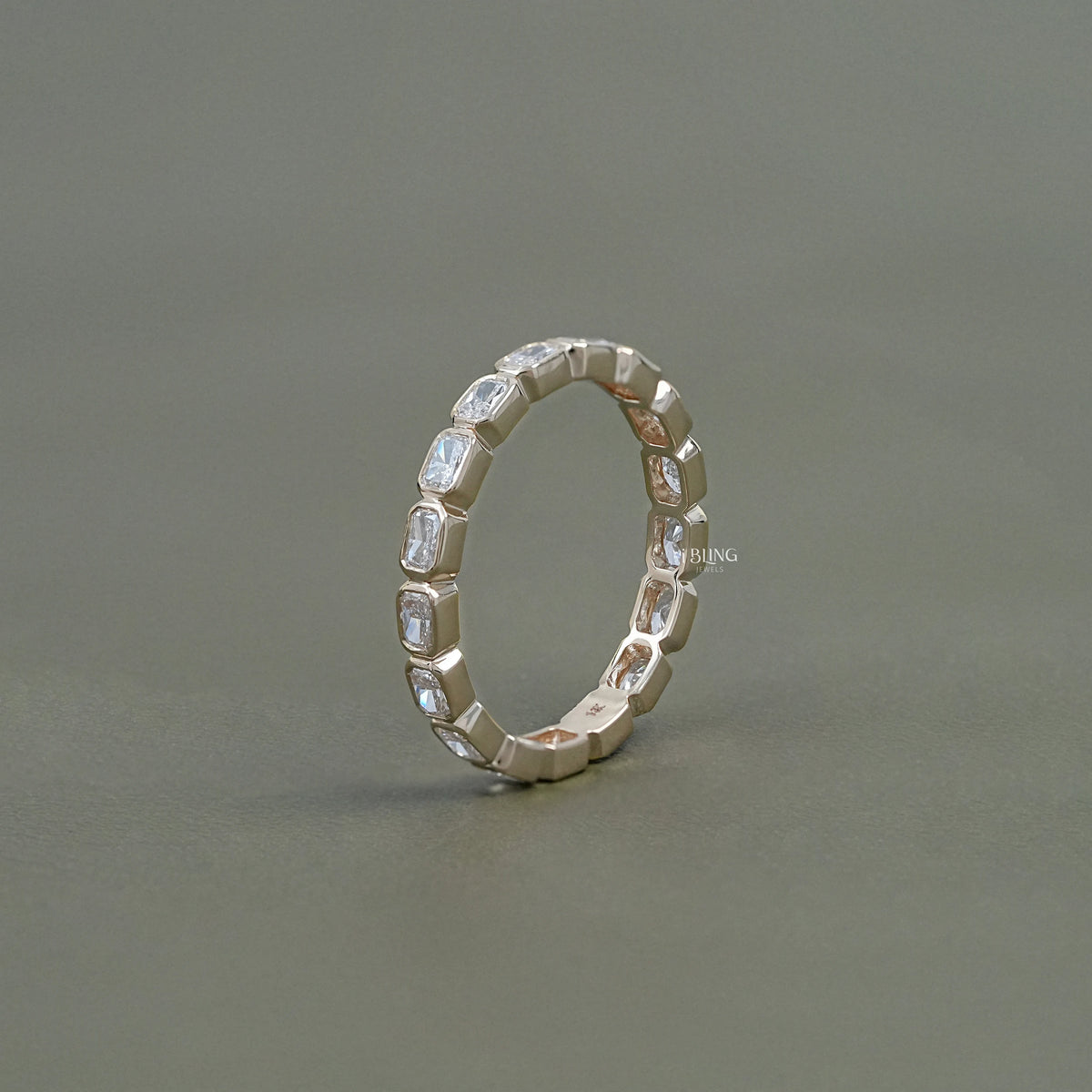 Radiant Cut Lab Grown Diamond Full Eternity Wedding Band