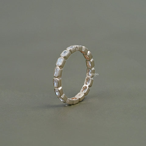 Radiant Cut Lab Grown Diamond Full Eternity Wedding Band