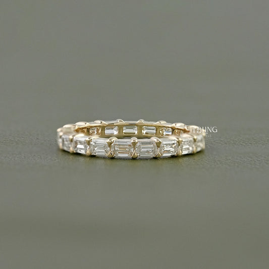 East West Emerald Cut Eternity Wedding Band Wedding Band
