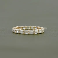 East West Emerald Cut Eternity Wedding Band