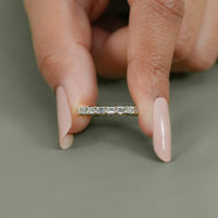 East West Emerald Cut Eternity Wedding Band