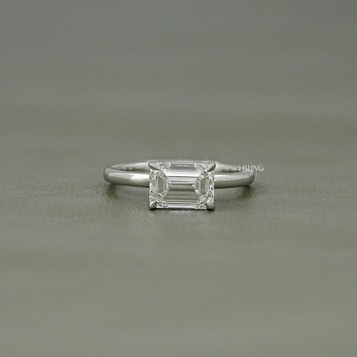 Emerald Cut Lab Grown Diamond Solitaire Engagement Ring Solitaire Ring