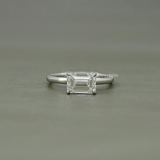 Emerald Cut Lab Grown Diamond Solitaire Engagement Ring Solitaire Ring