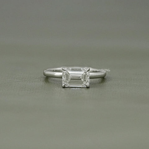 Emerald Cut Lab Grown Diamond Solitaire Engagement Ring