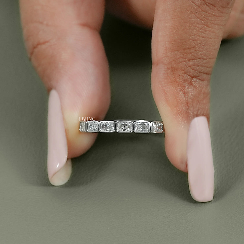 Radiant Lab Diamond Bezel Set Wedding Band