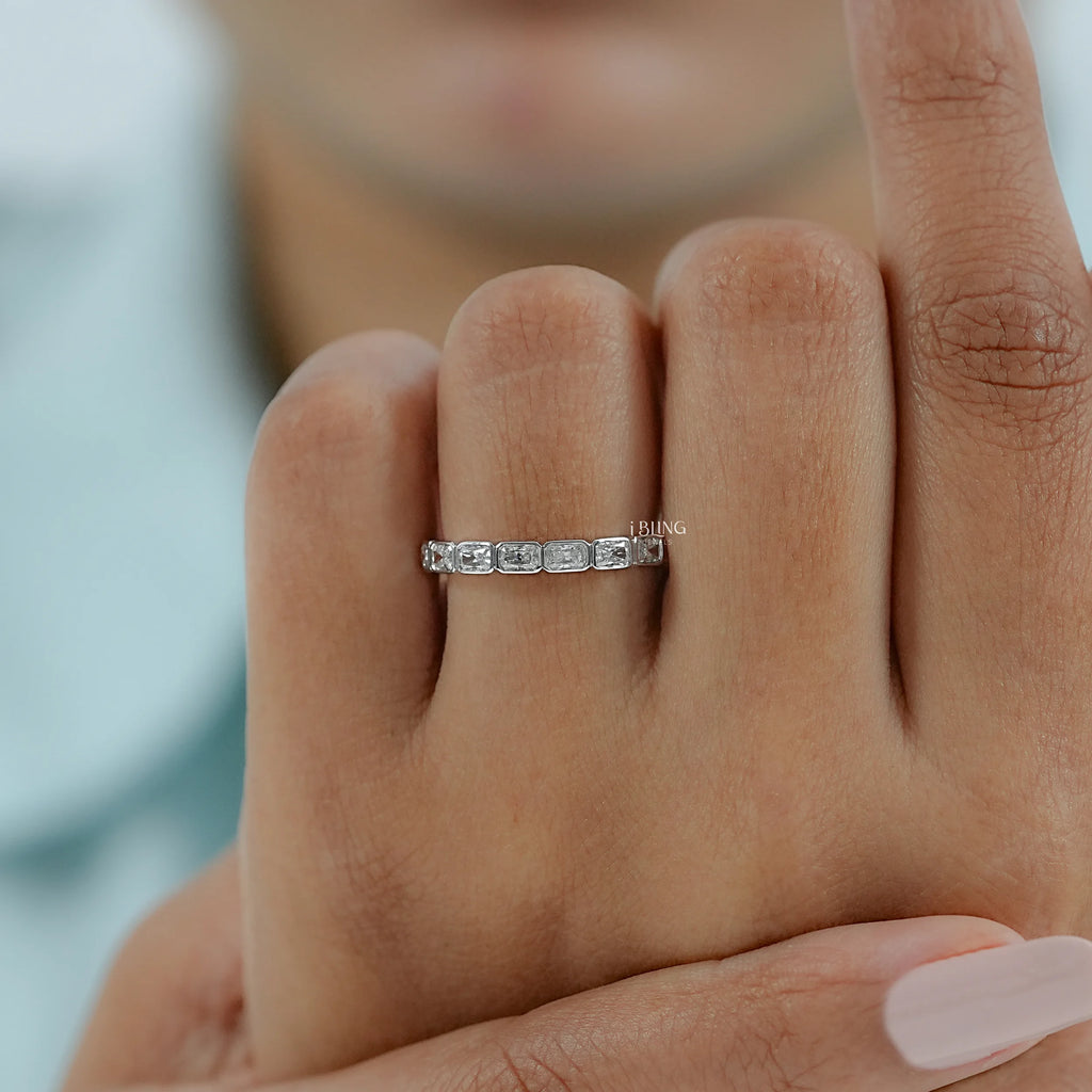 Radiant Lab Diamond Bezel Set Wedding Band