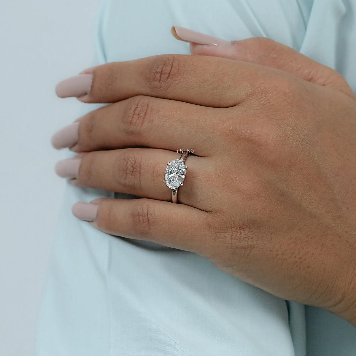 Oval Cut Lab Diamond Solitaire East West Ring Solitaire Ring