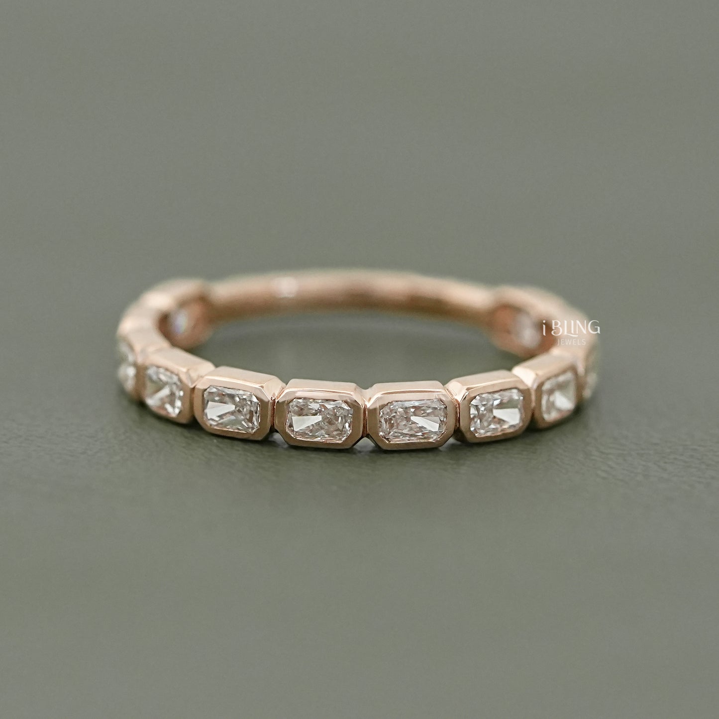 East West Radiant Lab Diamond Half Eternity Band Half Eternity