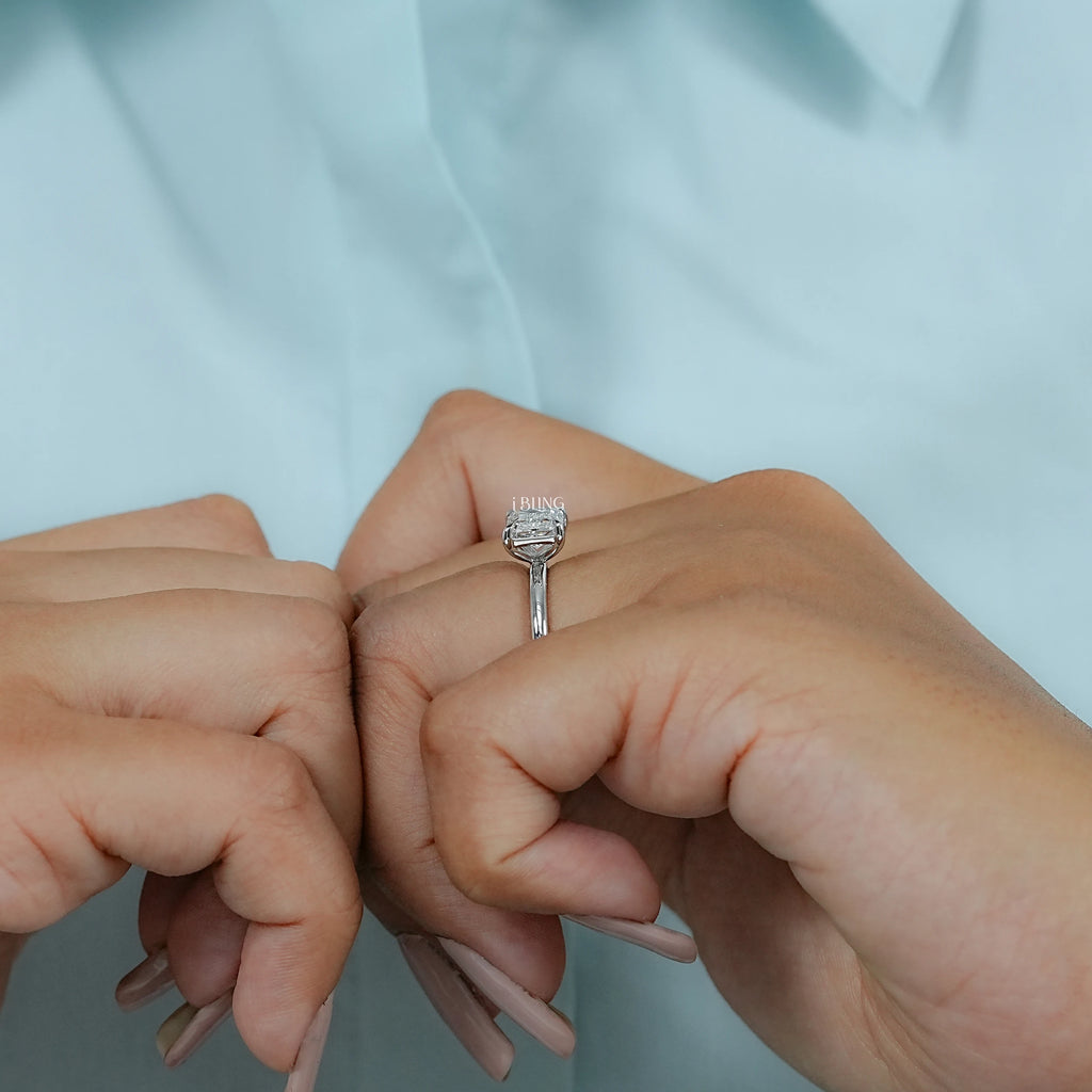 Radiant Lab Grown Diamond East West Solitaire Ring