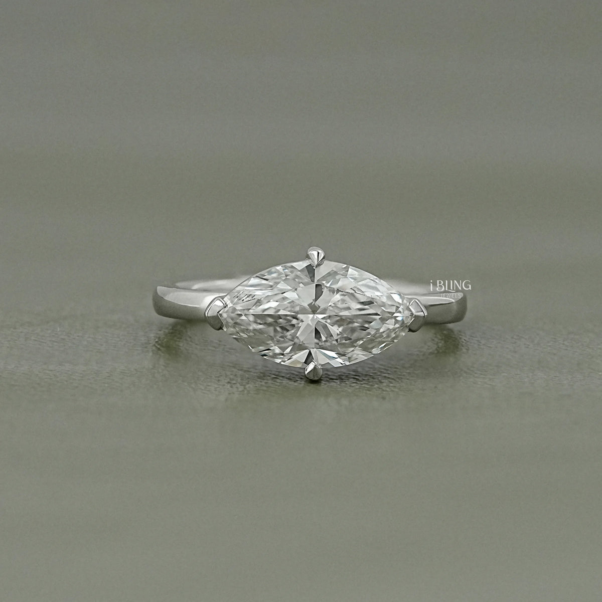 East West Marquise Lab Grown Diamond Solitaire Ring Solitaire Ring