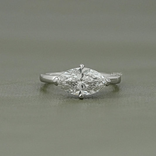 East West Marquise Lab Grown Diamond Solitaire Ring Solitaire Ring