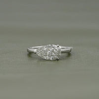 Pear Cut Lab Diamond Solitaire Engagement Ring