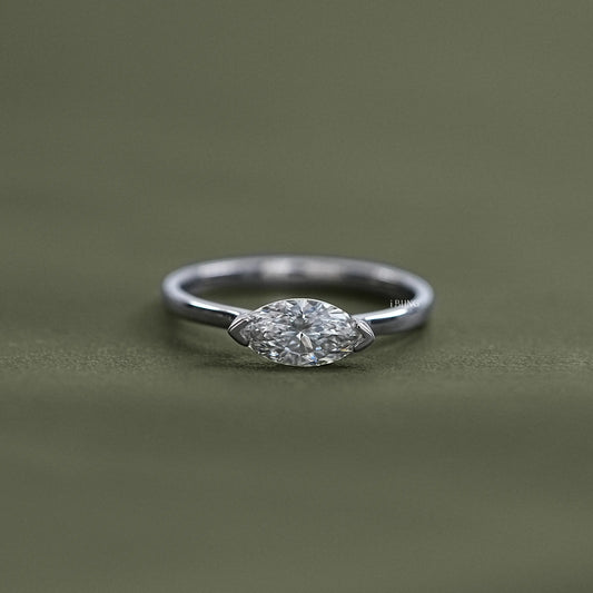 iBling Jewels East West Marquise Diamond Solitaire Ring, refined shape for luxury jewelry lovers