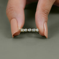 East West Set Pear Lab Diamond Engagement Band