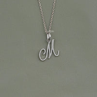 Round Cut Lab Grown Diamond M Letter Pendant