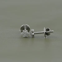 Floral Style Round Diamond Cluster Set Earrings