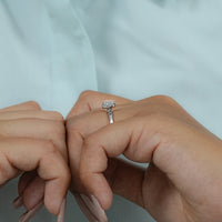 Elongated Cushion Lab Diamond East West Solitaire Ring