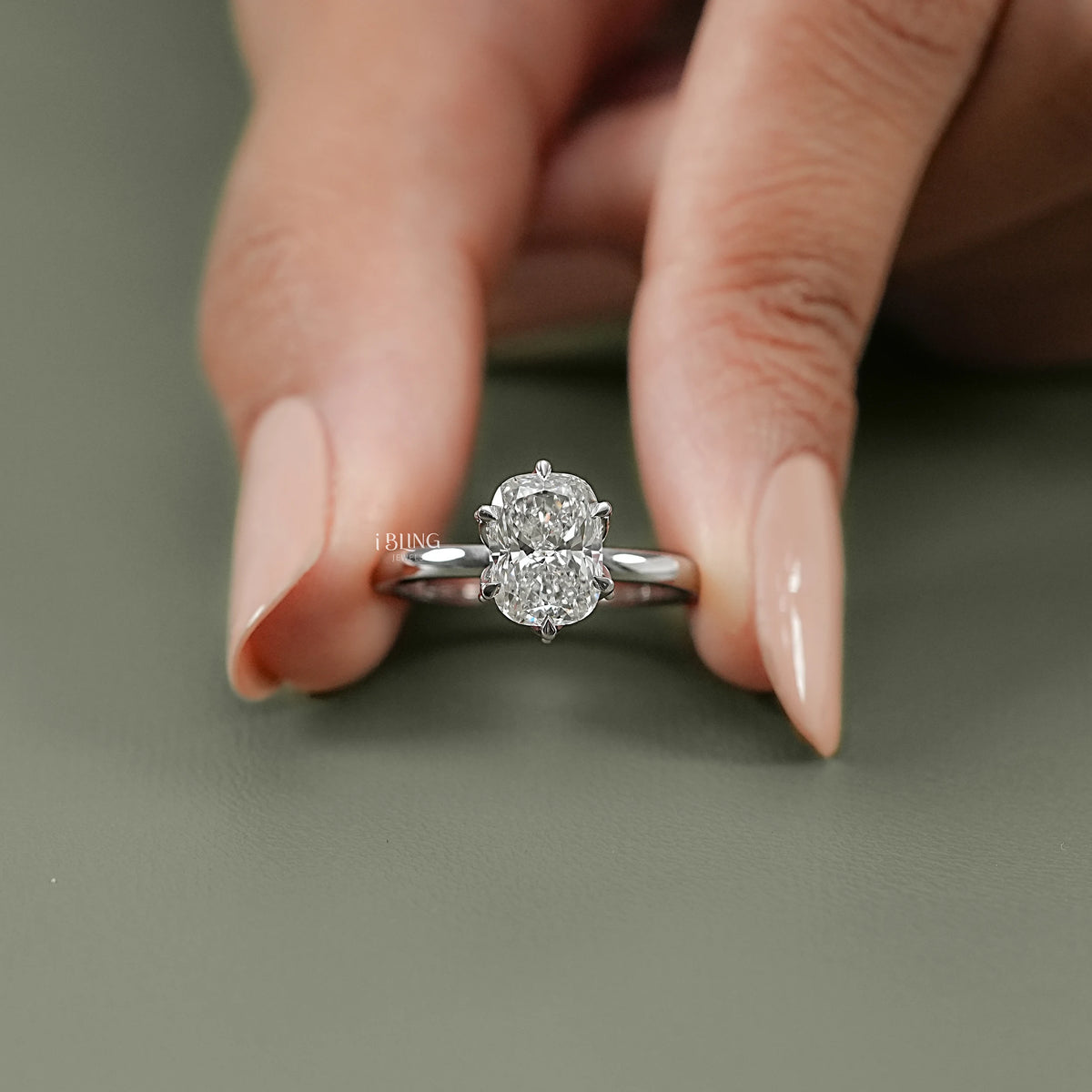 Elongted Cushion Cut Lab Diamond Solitaire Ring Solitaire Ring