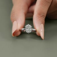 Elongted Cushion Cut Lab Diamond Solitaire Ring