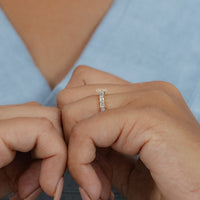 East West Emerald Cut Eternity Wedding Band