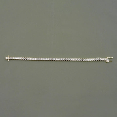 Emerald Cut Lab Diamond Bezel Tennis Bracelet
