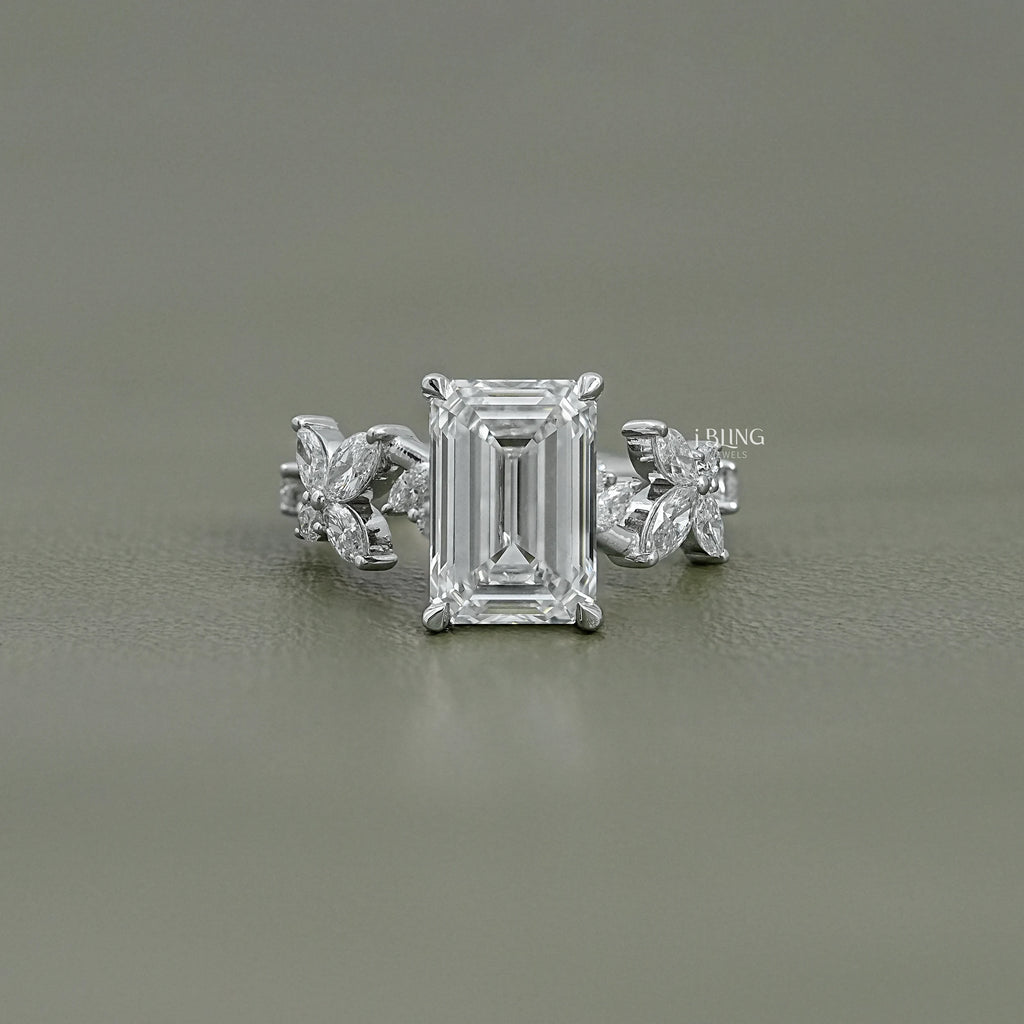 Emerald Cut Lab Grown Diamond Engagement Ring