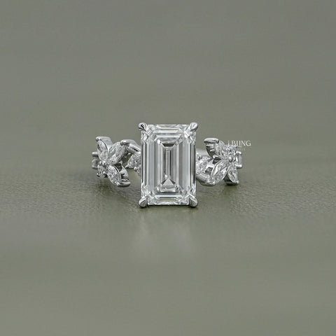 Emerald Cut Lab Grown Diamond Engagement Ring