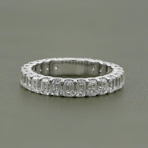 Emerald Cut Lab Diamond Full Eternity Wedding Band