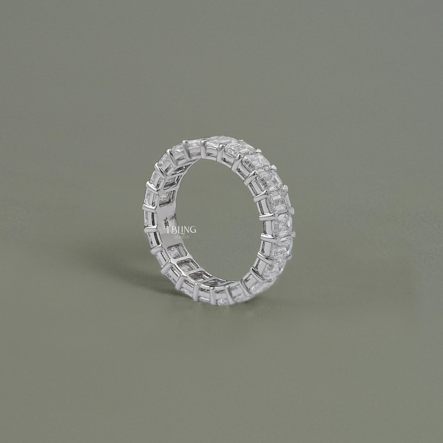 Emerald Cut Lab Diamond Full Eternity Band