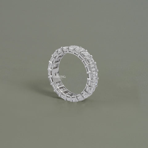 Emerald Cut Lab Diamond Full Eternity Band