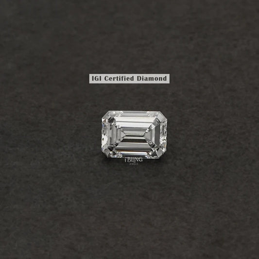 IGI Certified Emerald Cut Lab Grown Diamond IGI Loose Diamond