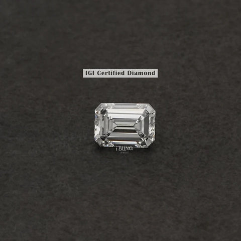 IGI Certified Emerald Cut Lab Grown Diamond
