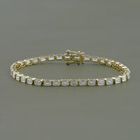 Emerald Cut Lab Grown Diamond Tennis Bracelet
