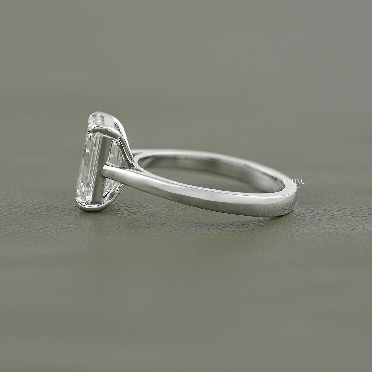 Emerald Cut Lab Grown Diamond Solitaire Ring