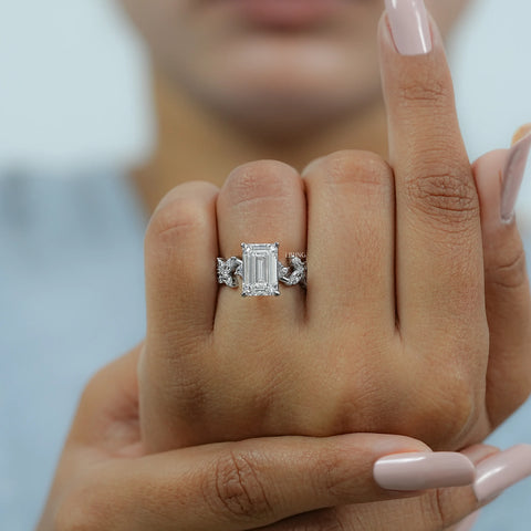 Emerald Cut Lab Grown Diamond Engagement Ring