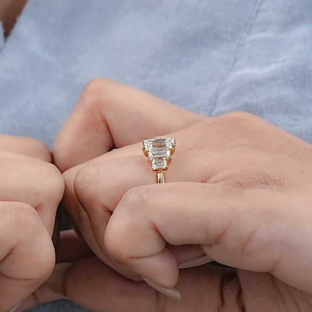 Emerald Cut Five Stone Engagement Ring