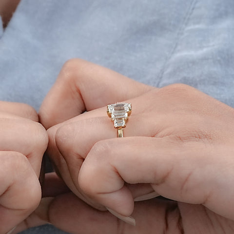 Emerald Cut Five Stone Engagement Ring
