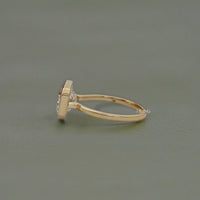 Bezel East West Set Emerald Diamond Ring