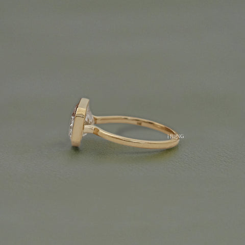 Bezel East West Set Emerald Diamond Ring