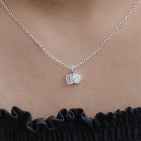 Two Stone Emerald & Pear Lab Diamond Necklace