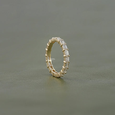 East West Emerald Cut Eternity Wedding Band