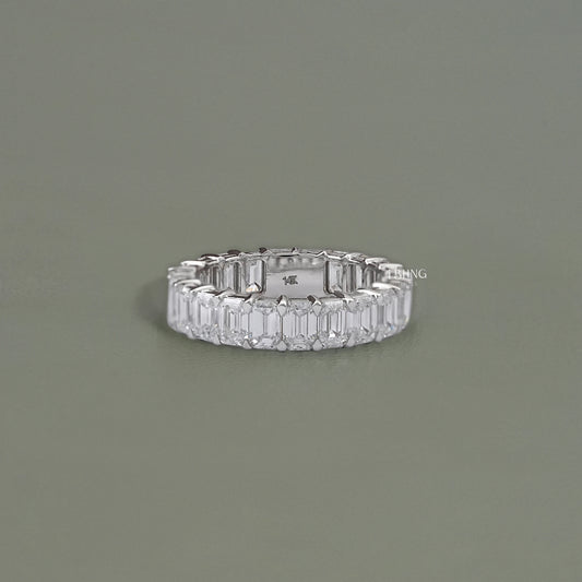 Emerald Cut Lab Diamond Full Eternity Band