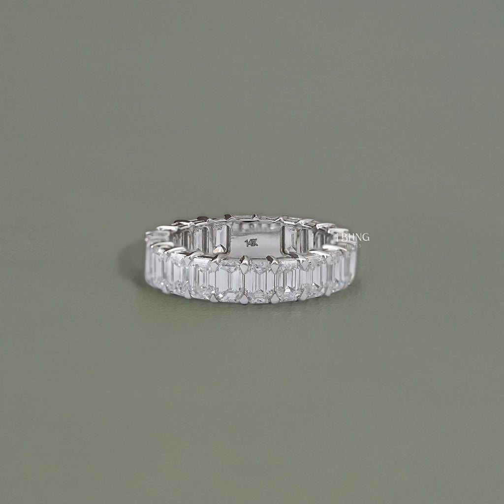 Emerald Cut Lab Diamond Full Eternity Band