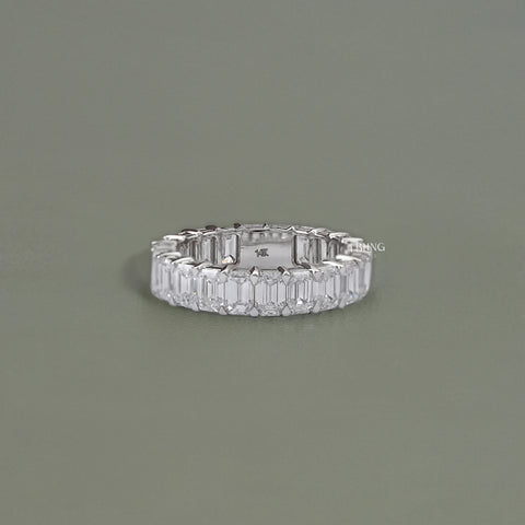 Emerald Cut Lab Diamond Full Eternity Band