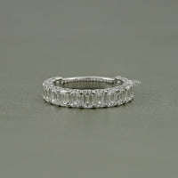 Emerald Cut Lab Diamond Half Eternity Wedding Band
