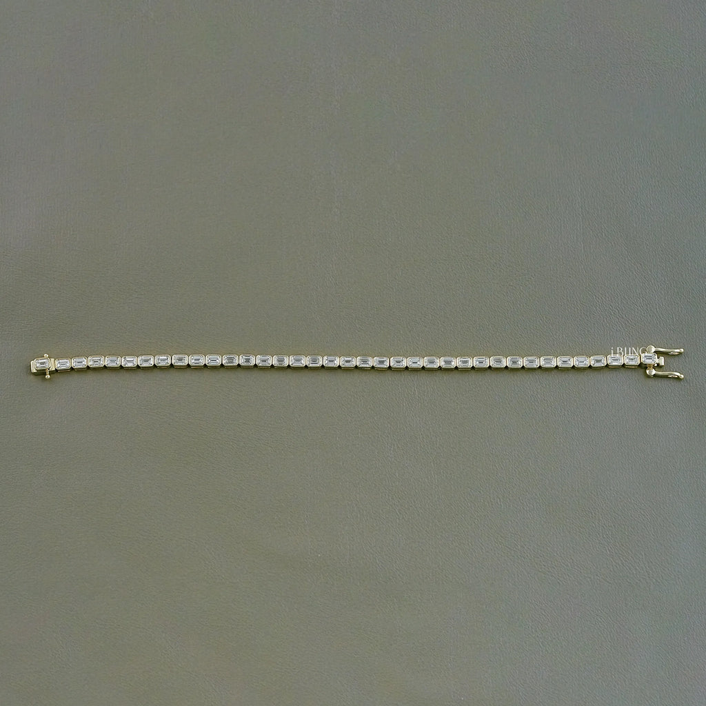 Emerald Cut Lab Grown Diamond Tennis Bracelet