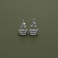 Emerald Cut Lab Grown Diamond Screw Back Earrings